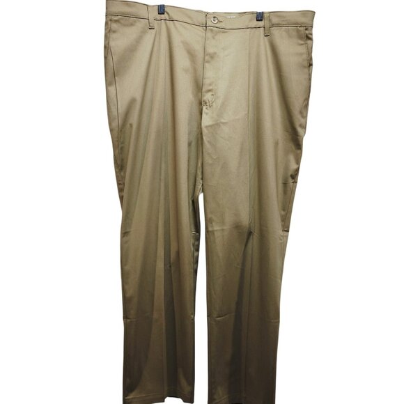 Wrangler Riata Mens Flat Front Relaxed Fit Chino Pants Size 42X30 Stretch  Khaki - Picture 1 of 10